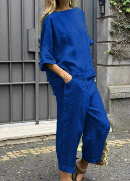 EMMA – CASUALNY ZESTAW Z BAWEŁNY I LNU