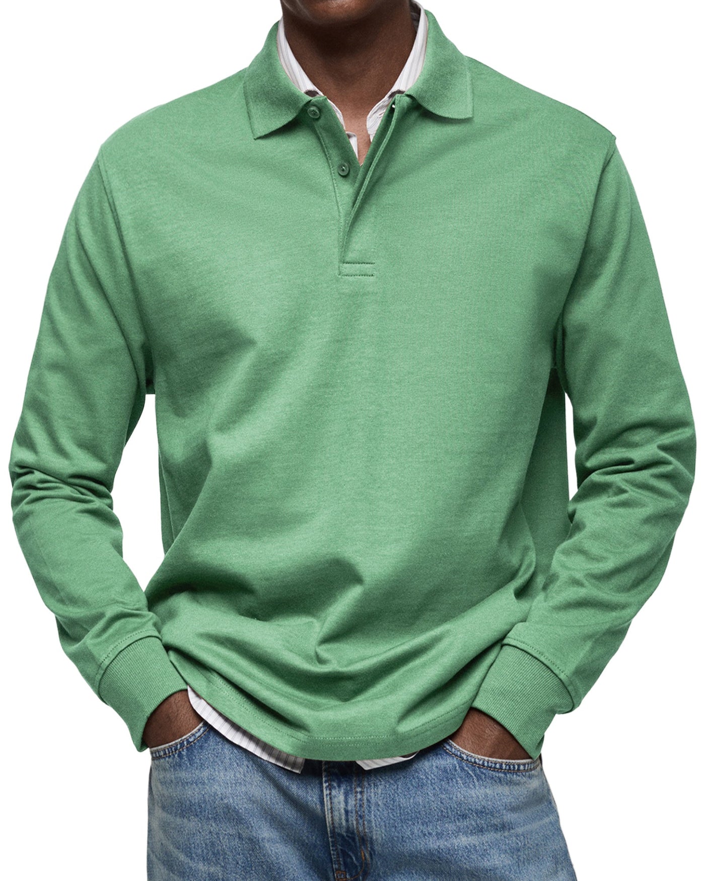 ALJUR - CASUAL LONGSLEEVE POLO