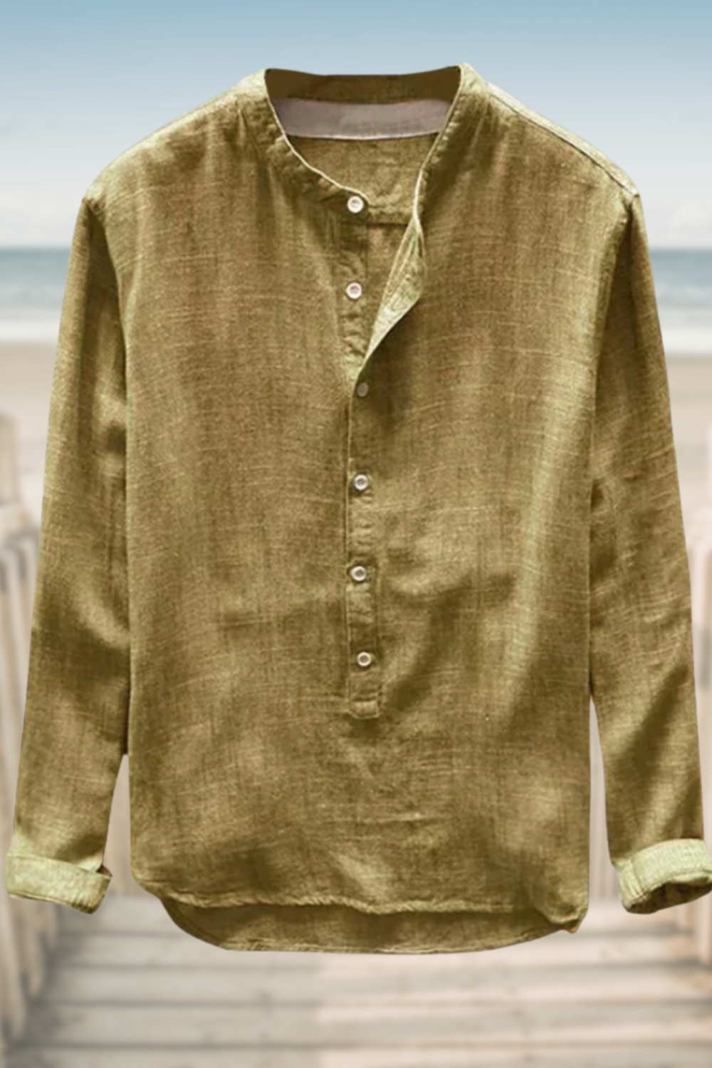 TRAVIS – LUŹNA KOSZULA Z PRZEWIEWNEGO LENI