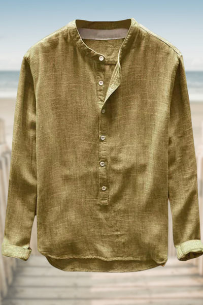 TRAVIS – LUŹNA KOSZULA Z PRZEWIEWNEGO LENI