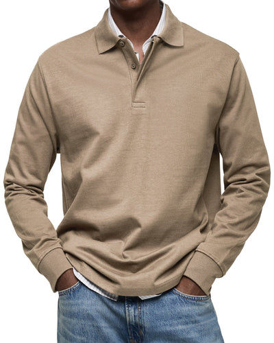 ALJUR - CASUAL LONGSLEEVE POLO
