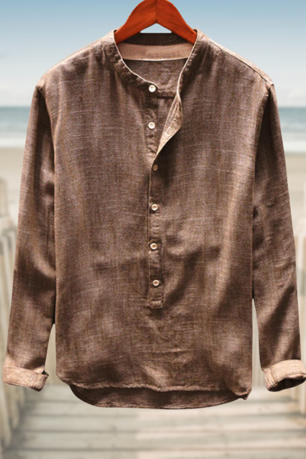 TRAVIS – LUŹNA KOSZULA Z PRZEWIEWNEGO LENI