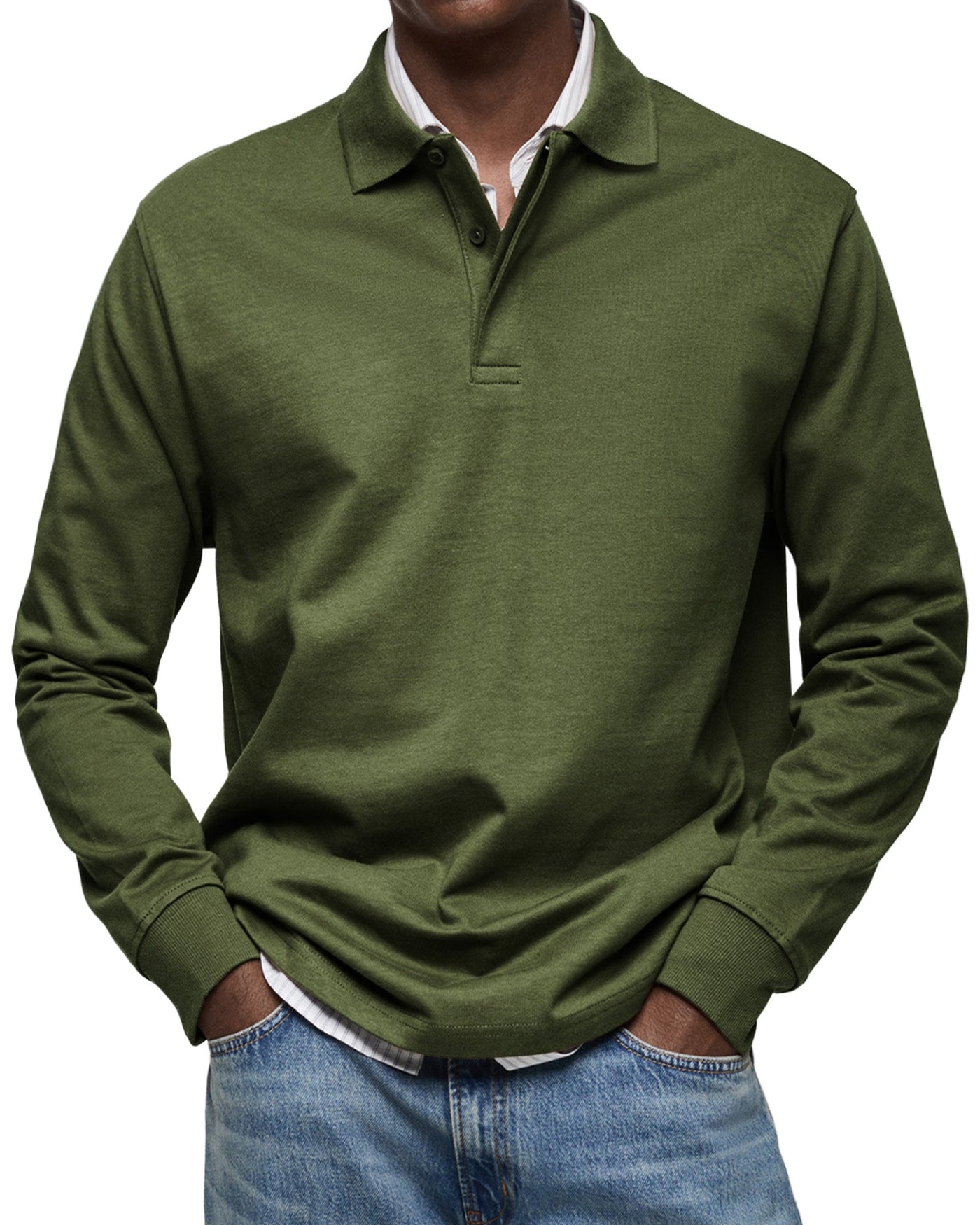 ALJUR - CASUAL LONGSLEEVE POLO