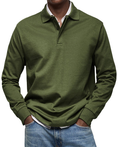ALJUR - CASUAL LONGSLEEVE POLO