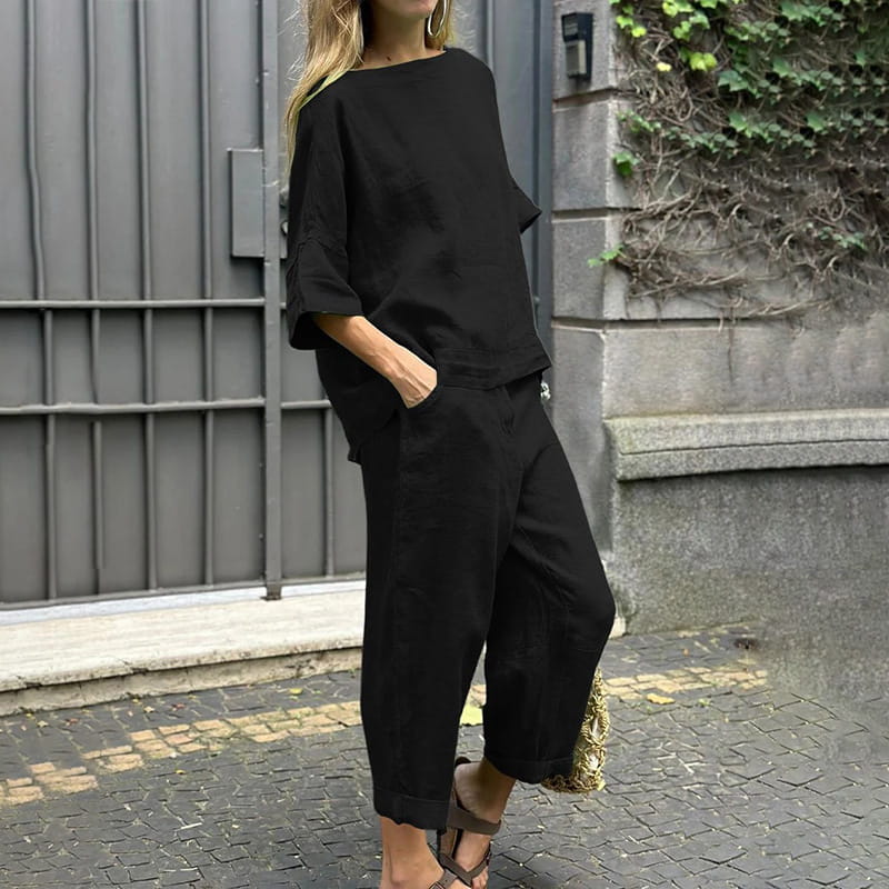 EMMA – CASUALNY ZESTAW Z BAWEŁNY I LNU