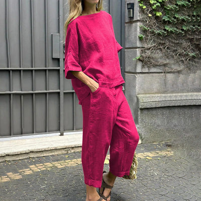 EMMA – CASUALNY ZESTAW Z BAWEŁNY I LNU