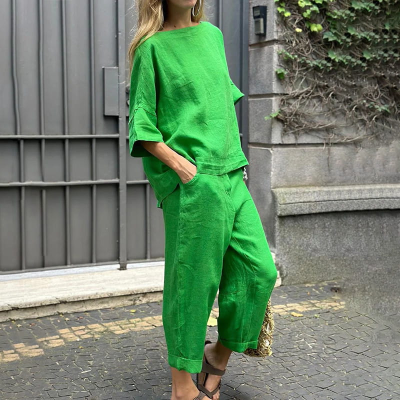 EMMA – CASUALNY ZESTAW Z BAWEŁNY I LNU