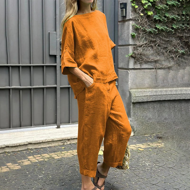 EMMA – CASUALNY ZESTAW Z BAWEŁNY I LNU